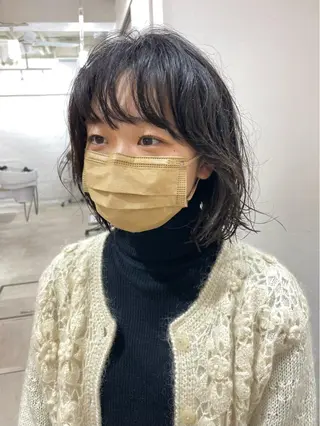 ミディアム パーマ 銀座No.1髪質改善 縮毛矯正/本木のヘアスタイル
