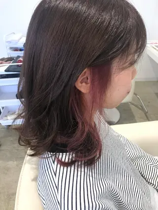 ミディアム カラー 宮崎 睦のヘアスタイル