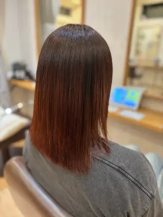 セミロング カラー すなが/ハイライト モデル募集中のヘアスタイル