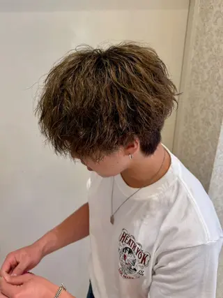 ショート パーマ 本厚木パーマ&ブリー チMEN'Sショートのヘアスタイル