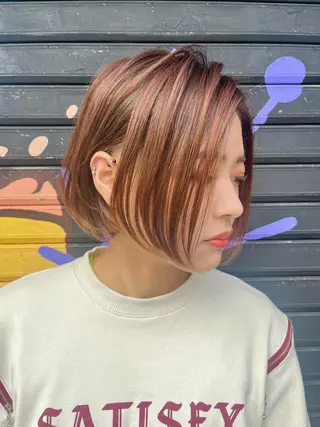 ミディアム カラー 派手髪デザインカラー ヒロカのヘアスタイル
