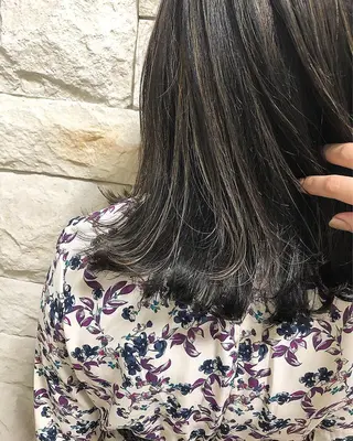 セミロング カラー ヘアアレンジ メンズ キッズ ネイル マツエク・マツパ 透明感カラー🤎 ゆりのヘアスタイル