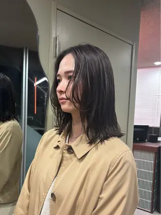 ミディアム 堀合駿輔/ボブ/ パーマ/波巻きのヘアスタイル