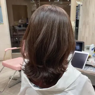 ミディアム カラー 顔まわりカット🌟 くびれヘア/寺門遥輝のヘアスタイル