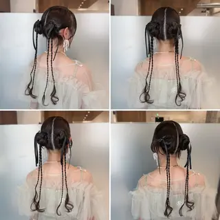 セミロング ヘアアレンジ 縮毛矯正+モテカラー 🎀✨MIHOのヘアスタイル
