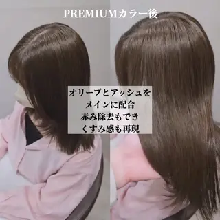 ミディアム カラー 縮毛矯正をしている人 のためのカラーのヘアスタイル