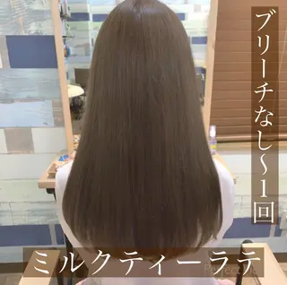 セミロング カラー ブリーチなし Wカラー🩷星野翔太のヘアスタイル