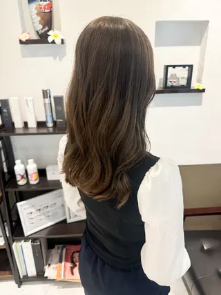 セミロング カラー 坂井田 浩樹のヘアスタイル
