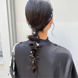 セミロング ヘアアレンジ 卒業式お呼ばれ🕊️ ヘアセット✴︎ミキのヘアスタイル