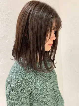 ミディアム カラー ヘアアレンジ 🫧透明感カラー/ ボブ/小笠原汐海🪽のヘアスタイル