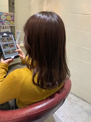 セミロング カラー メンズ特化パーマ 美容師/小泉賢徒のヘアスタイル