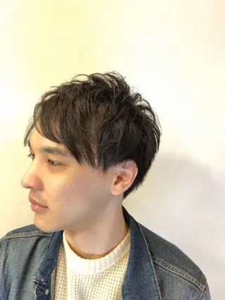 ショート パーマ メンズ 筋野 稔貴のヘアスタイル