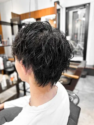 パーマ メンズ ブリーチカラー🔥 パーマ【佐々木凌平】のヘアスタイル