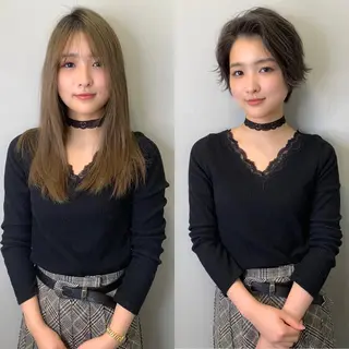 ショート カラー YUSUKE レイヤーカットカラーのヘアスタイル