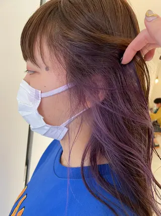 ロング カラー 福田千尋/インナー カラー/縮毛矯正のヘアスタイル