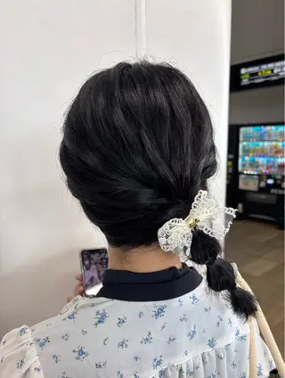 セミロング ヘアアレンジ 似合わせカラー‎/ アップ🌱‬‪もとかのヘアスタイル