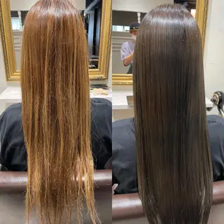 ロング ブリーチ毛の矯正特化 newi 大西将弘のヘアスタイル