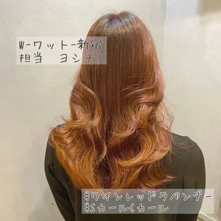 ロング カラー パーマ ヘアアレンジ メンズ キッズ ネイル マツエク・マツパ 新宿駅近♡友達とOK 🦋W -ワット -のヘアスタイル
