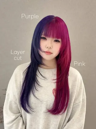 ロング カラー レイヤーカット/ ヘアカラー/RENAのヘアスタイル