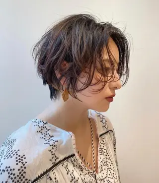 ショート カラー パーマ 🍃服部 雅哉🍃銀座◎のヘアスタイル
