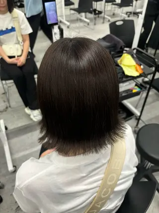 ミディアム カラー ヘアアレンジ AYUMI/赤み消し /ブラウンカラーのヘアスタイル