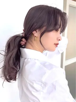 セミロング カラー 顔周り特化/韓国ヘア /レイヤー/吉野幸大のヘアスタイル
