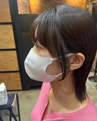 セミロング カラー パーマ ヘアアレンジ メンズ キッズ ネイル マツエク・マツパ アイブロウ 久木原 ゆりのヘアスタイル