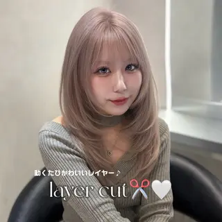 ロング ハイトーン/ベージュ 🤍reinaのヘアスタイル