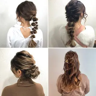 セミロング ヘアアレンジ やじま ひろこのヘアスタイル