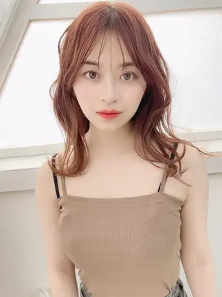 セミロング カラー パーマ "オトナ髪”/ LAKA TOCCAのヘアスタイル
