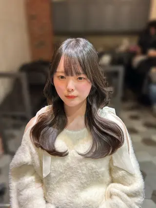 ロング ninaアイドル前髪 ×透明感🎀のヘアスタイル
