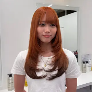 カラー 透明感ベージュ🤎 ナチュラルレイヤーのヘアスタイル