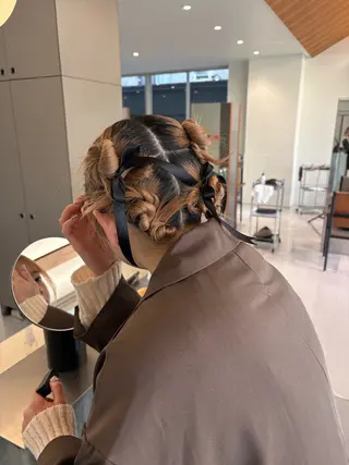 セミロング ヘアアレンジ 透明感カラー /Shizuki🦤のヘアスタイル