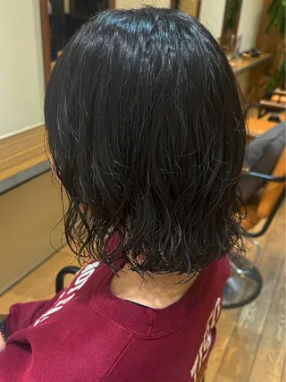 ミディアム パーマ Ore🫧タナカマヤ /柔らかい質感カラーのヘアスタイル