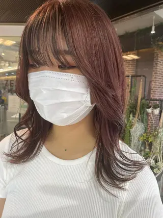 セミロング カラー 韓国ヘア🦋 MIYUのヘアスタイル