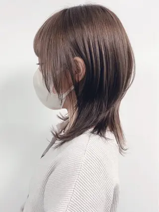 ミディアム カラー 松岡彩華 ボブ /グレージュのヘアスタイル