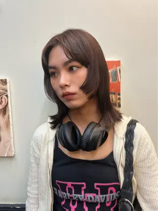 ミディアム ✨艶々ケア カラー🎀ミカゼのヘアスタイル