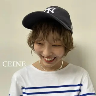 ミディアム パーマ カラー CEINE【セーヌ】 三軒茶屋のヘアスタイル