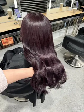 ロング カラー ヘアアレンジ 🎀RIN🎀 縮毛矯正🩶暗髪のヘアスタイル