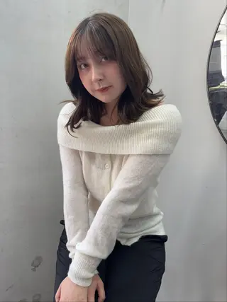 ミディアム カラー Halo所属・玖須　綾音 /柔らかい海外ヘア♡のヘアスタイル