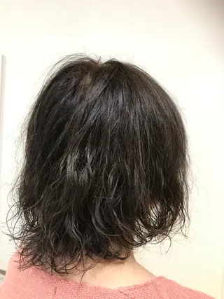 ミディアム カラー パーマ 横田 尚登のヘアスタイル