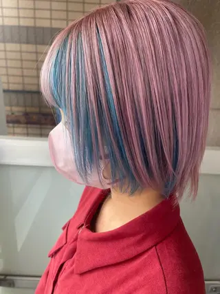 ショート カラー 岩谷/ブリーチ 🪽透明感カラーのヘアスタイル