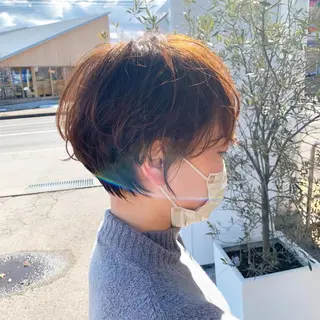 ショート カラー パーマ 大野 智亜里のヘアスタイル