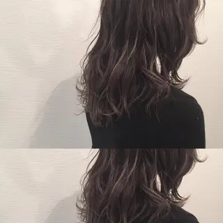 セミロング カラー 池田 真由美のヘアスタイル