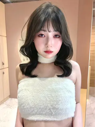 セミロング 大宮🤍縮毛矯正 レイヤー🪽なるのヘアスタイル