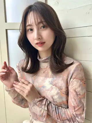 セミロング Sakuraෆ˚* 透け感ベージュ🥨のヘアスタイル