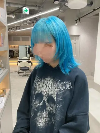 ミディアム カラー ハイトーン/ウルフ/ ボブ/増田のヘアスタイル