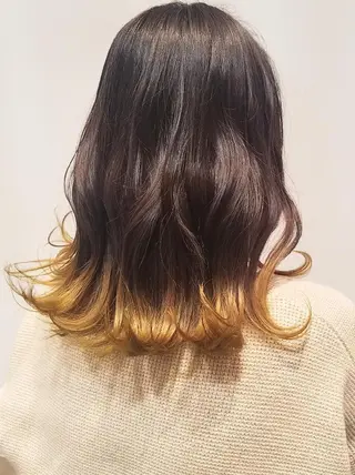 カラー ミディアム 三上 晃一のヘアスタイル