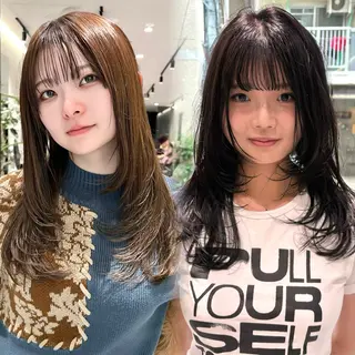 ロング カラー ハイトーン/レイヤー カット岩田健斗/新宿のヘアスタイル