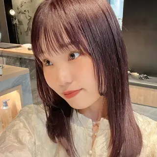 ミディアム カラー 暖色/艶髪/ボブ/ ショート/Ayaのヘアスタイル